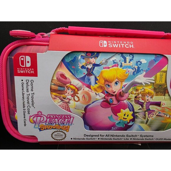 Nintendo Switch Game Traveler Deluxe Travel Case Princess Peach ShowTime Pink Ha - Picture 2 of 7
